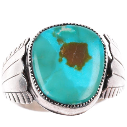 sz13 vintage Navajo sterling silver turquoise size 13 men's ring