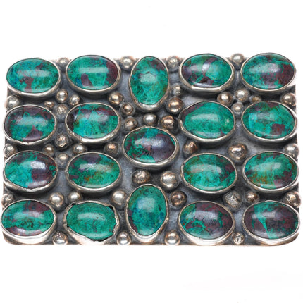 Andrew Martin Navajo sterling silver Chrysocolla cluster buckle for 1.5" belt