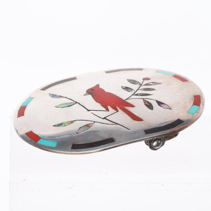 Derrick & Nichelle Edaakie Zuni sterling silver Redbird belt buckle - 1.5" belt