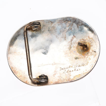 Derrick & Nichelle Edaakie Zuni sterling silver Redbird belt buckle - 1.5" belt