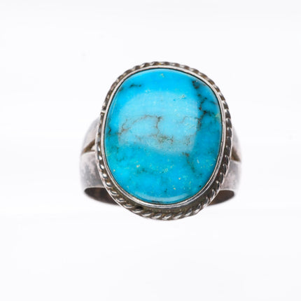 sz13 Vintage Navajo sterling silver Kingman turquoise size 13 men's ring