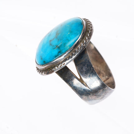sz13 Vintage Navajo sterling silver Kingman turquoise size 13 men's ring