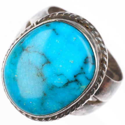 sz13 Vintage Navajo sterling silver Kingman turquoise size 13 men's ring