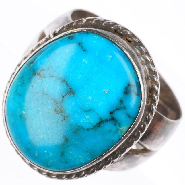 sz13 Vintage Navajo sterling silver Kingman turquoise size 13 men's ring