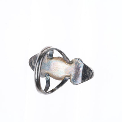 sz7 vintage Navajo sterling silver high grade turquoise cluster ring