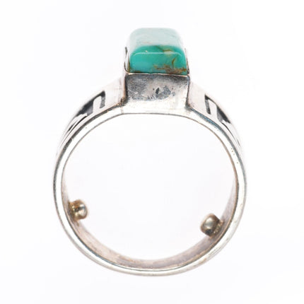 sz4 vintage AR Navajo sterling silver ring with rectangle turquoise