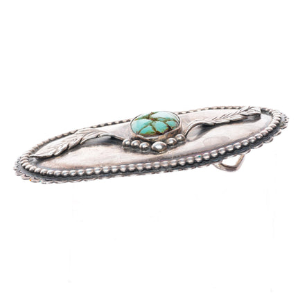 c1950's vintage Navajo sterling silver turquoise buckle for 1.5" belt