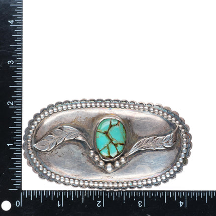 c1950's vintage Navajo sterling silver turquoise buckle for 1.5" belt