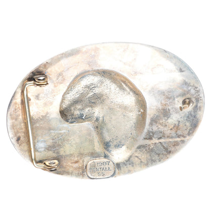 Heavy Stan Bentall sterling silver sculptural horse bust buckle for 1.5" belt
