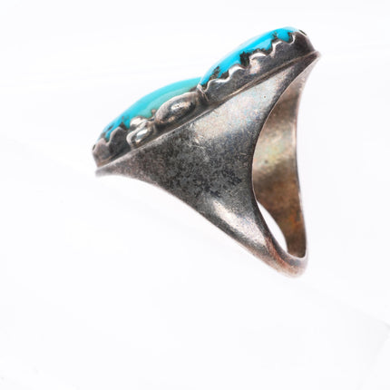 sz10.5 vintage Zuni sterling silver men's ring with nice turquoise