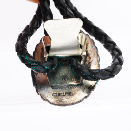 Vintage Navajo sterling silver purple jasper stone bolo tie