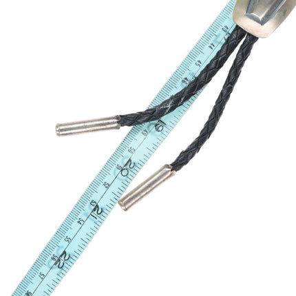 James Faks Blackfoot Native American modernist sterling silver chiseled bolo tie