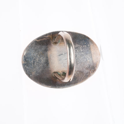 sz6 vintage Navajo sterling silver shadowbox waterweb turquoise ring