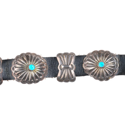 32" vintage Navajo sterling silver butterfly concho belt with turquoise
