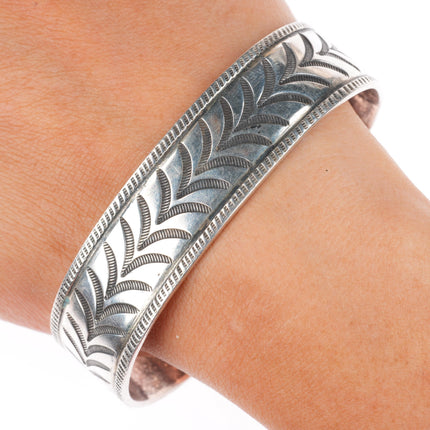 7.25" 1940's Navajo Arts and Crafts Guild stamped sterling silver cuff bracelet