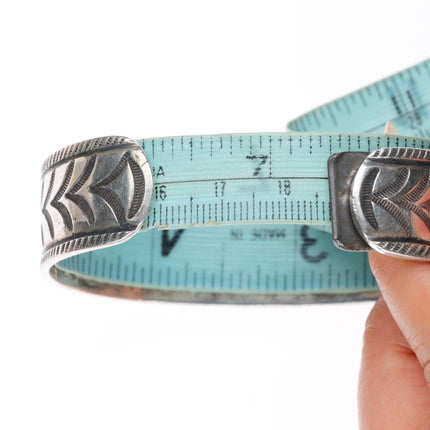 7.25" 1940's Navajo Arts and Crafts Guild stamped sterling silver cuff bracelet