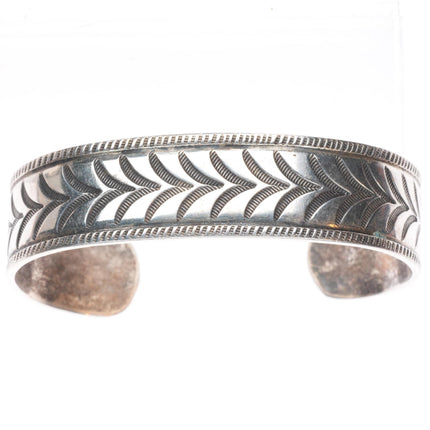 7.25" 1940's Navajo Arts and Crafts Guild stamped sterling silver cuff bracelet