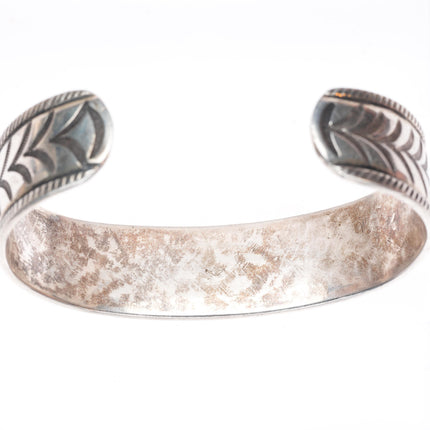 7.25" 1940's Navajo Arts and Crafts Guild stamped sterling silver cuff bracelet