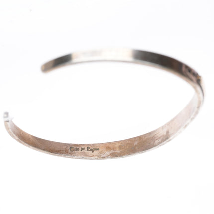 6.25"  HMY for MM Rogers 14k gold sterling silver southwestern cuff bracelet