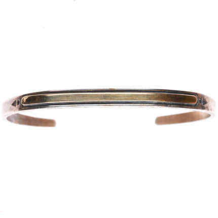 6.25"  HMY for MM Rogers 14k gold sterling silver southwestern cuff bracelet