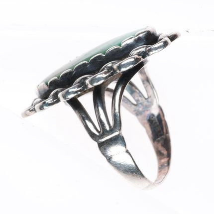 sz6 vintage  Navajo Fred Harvey style sterling silver green turquoise ring