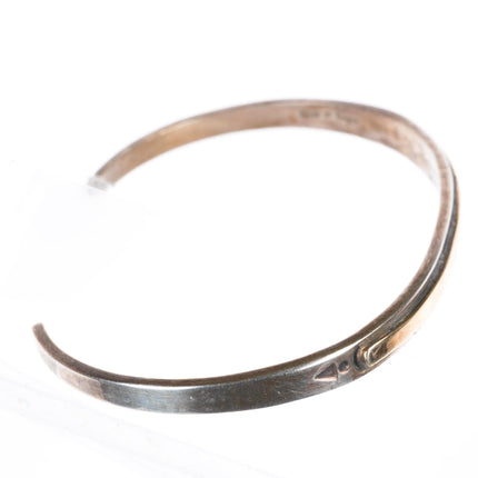 6.25"  HMY for MM Rogers 14k gold sterling silver southwestern cuff bracelet