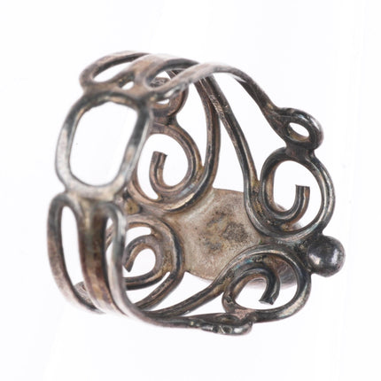 sz6.5 vintage Pueblo sterling silver Royston turquoise scrollwork ring