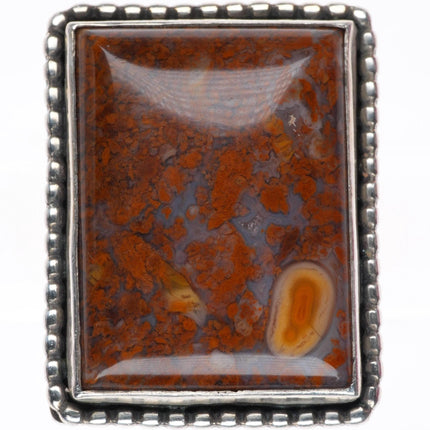 sz7 vintage southwestern sterling silver petrified wood agate/jasper ring