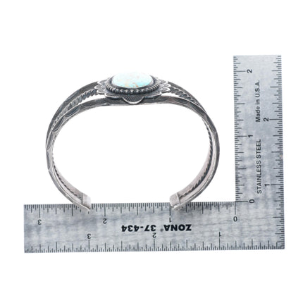 6.5" 1930's-40's Navajo carinated sterling silver #8 Turquoise cuff bracelet