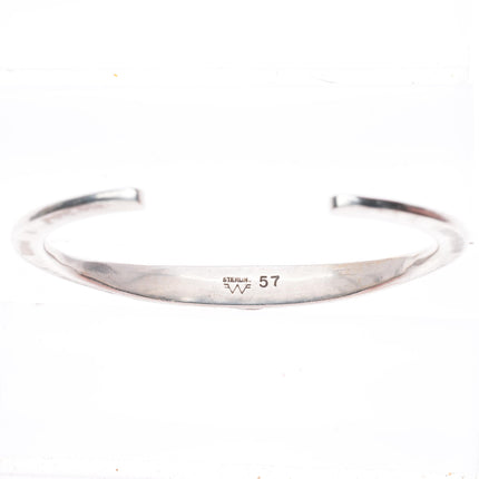 6.4" vintage Wes Willie Navajo modernist sterling silver amethyst cuff bracelet