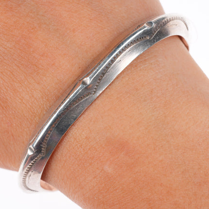 6.25" vintage Navajo carinated stamped sterling silver cuff bracelet