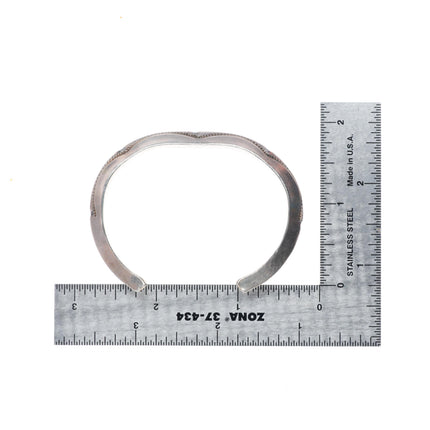 6.25" vintage Navajo carinated stamped sterling silver cuff bracelet