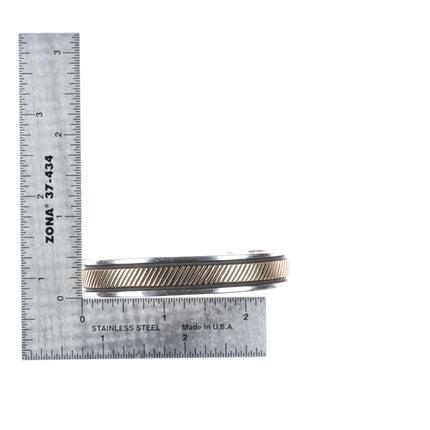 6.25" Herbert Begay Navajo 14k gold sterling silver cuff bracelet