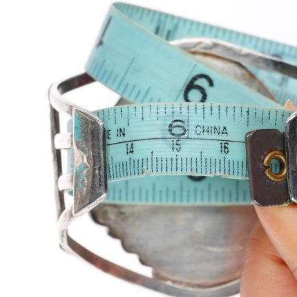 6.5" Vintage Navajo sterling silver Royston turquoise large cuff bracelet