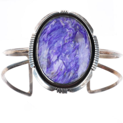 7" vintage Navajo sterling silver purple Charoite cuff bracelet