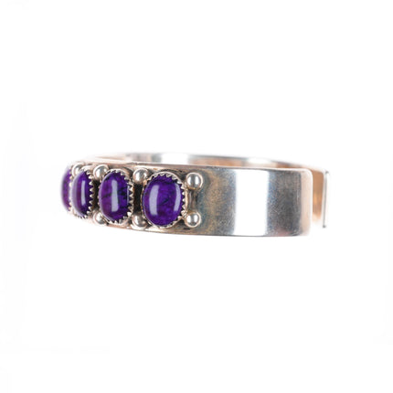 6.7" Herbert Cayatineto Navajo sterling silver Sugilite row cuff bracelet