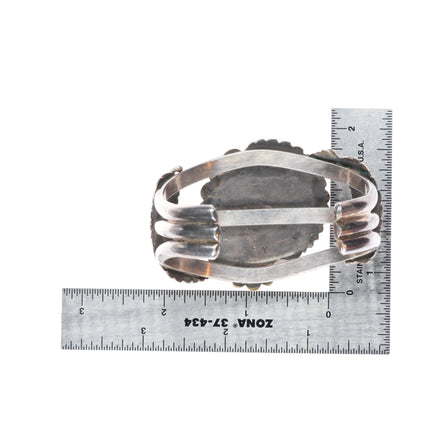 6.3" vintage  EY Navajo sterling silver #8 Nevada turquoise cuff bracelet