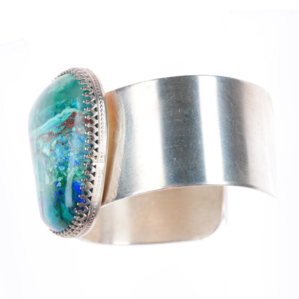 6" Arizona Shattuckite, Gem Silica, Chrysocolla sterling silver cuff bracelet
