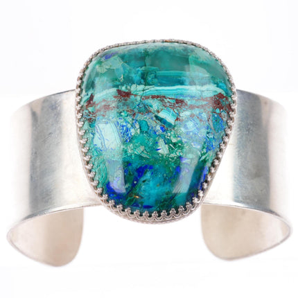 6" Arizona Shattuckite, Gem Silica, Chrysocolla sterling silver cuff bracelet