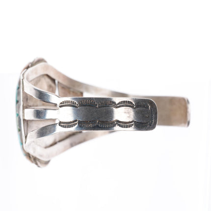 7" vintage Navajo High grade Nevada turquoise sterling silver cuff bracelet