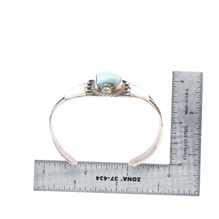 7" vintage Navajo High grade Nevada turquoise sterling silver cuff bracelet