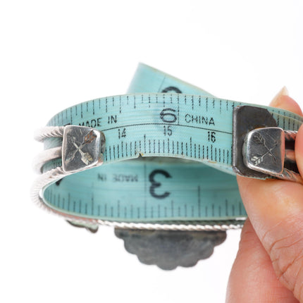 6.5" 1930's vintage Navajo sterling silver Royston turquoise cuff bracelet