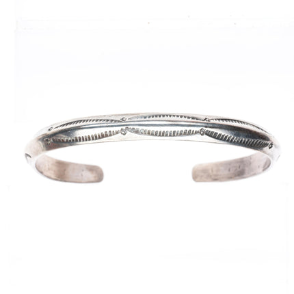 6.5" Antique Navajo ingot silver Rattlesnake rattles carinated cuff bracelet