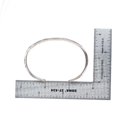 6.5" Antique Navajo ingot silver Rattlesnake rattles carinated cuff bracelet
