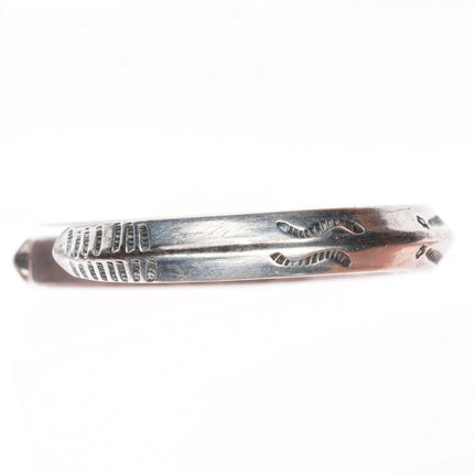6.5" Antique Navajo ingot silver Rattlesnake rattles carinated cuff bracelet