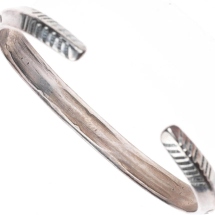 6.5" Antique Navajo ingot silver Rattlesnake rattles carinated cuff bracelet