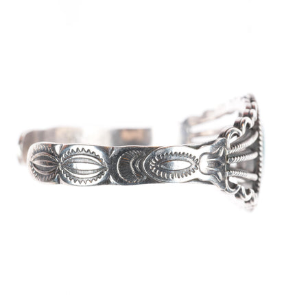 6.5" 1930's-40's Navajo Lone Mountain turquoise sterling silver cuff bracelet