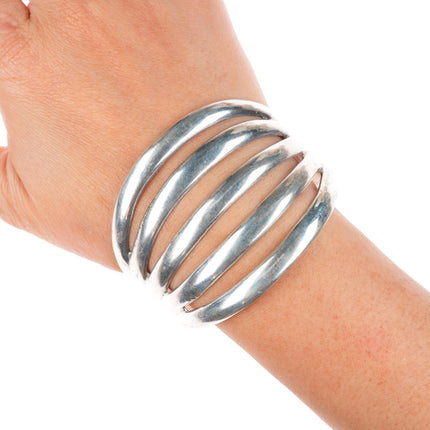 6.5" vintage Navajo sterling silver split shank cuff bracelet