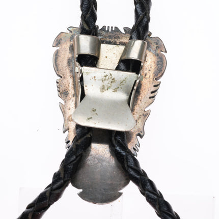 Vintage Navajo Ceremonial Kingman turquoise sterling silver bolo tie