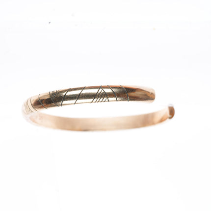 6.25" vintage Wes Willie Navajo gold filled sterling silver cuff bracelet